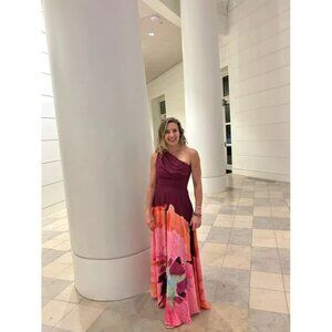 Amur Atlas One-Shoulder Painterly Maxi Gown – Women’s Size 0 Minor Flaw, See Pic